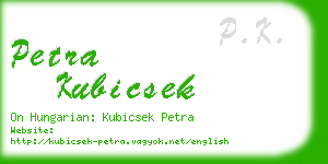 petra kubicsek business card